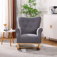 Contemporary Upholstered Rocking Chair for Nursery Playroom Bedroom Kids Accent Chair