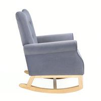 Contemporary Upholstered Rocking Chair for Nursery Playroom Bedroom Kids Accent Chair