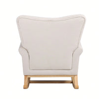 High Back Rocking Chair Nursery Chair , Comfortable Rocker Fabric Padded Seat ,Modern High Back Armchair