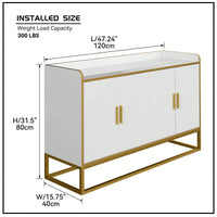 Modern Kitchen Buffet Storage Cabinet Cupboard Gloss With Metal Legs For Living Room Kitchen