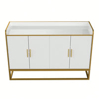 Modern Kitchen Buffet Storage Cabinet Cupboard Gloss With Metal Legs For Living Room Kitchen