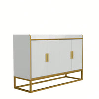 Modern Kitchen Buffet Storage Cabinet Cupboard Gloss With Metal Legs For Living Room Kitchen