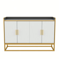 Modern Kitchen Buffet Storage Cabinet Cupboard Gloss With Metal Legs For Living Room Kitchen
