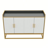 Modern Kitchen Buffet Storage Cabinet Cupboard Gloss With Metal Legs For Living Room Kitchen