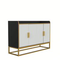 Modern Kitchen Buffet Storage Cabinet Cupboard Gloss With Metal Legs For Living Room Kitchen