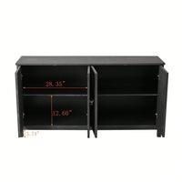 4-Door Cabinet With Mirrored Decorative Doors,For Bedroom,Living Room,Office,Easy Assembly