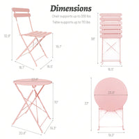 Patio Bistro Balcony Metal Chair Table Set