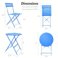 Patio Bistro Balcony Metal Chair Table Set