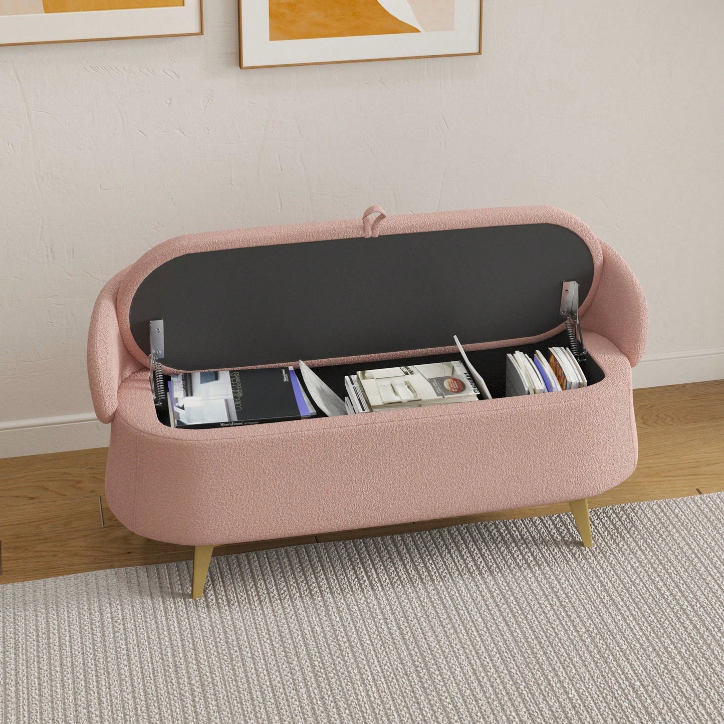 50 Inches Multi-Functional Long Rectangular Bed End Storage Sofa Stool