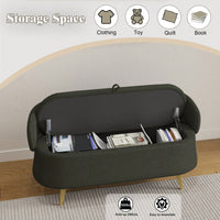 50 Inches Multi-Functional Long Rectangular Bed End Storage Sofa Stool