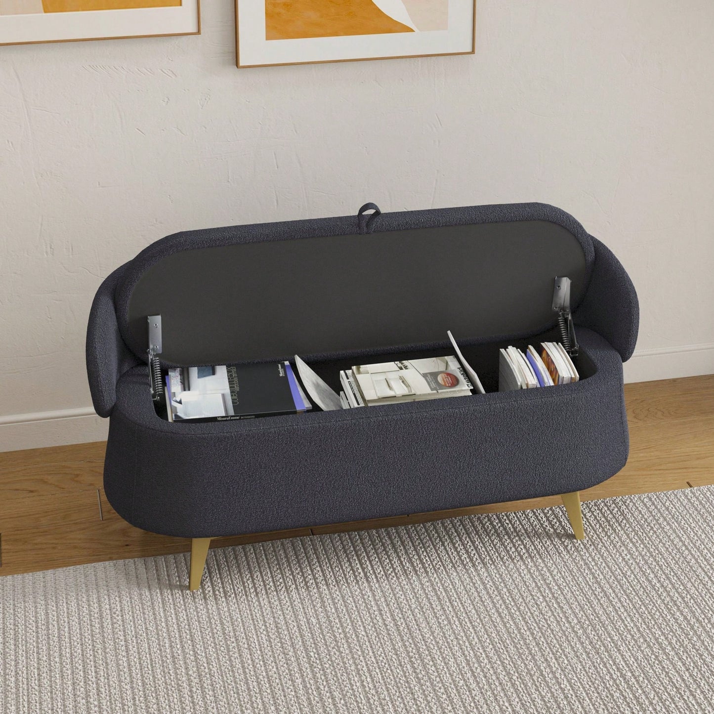 50 Inches Multi-Functional Long Rectangular Bed End Storage Sofa Stool