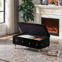 Stylish Flip Top Storage Bench with Padded Seat for Entryway Living Room Bedroom Supports 250 Lb