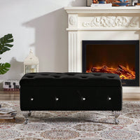 Stylish Flip Top Storage Bench with Padded Seat for Entryway Living Room Bedroom Supports 250 Lb