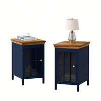 Nightstand With Storage Cabinet & Solid Wood Tabletop, Bedside Table, Sofa Side Coffee Table For Bedroom, Living Room