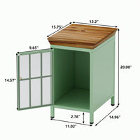 Nightstand With Storage Cabinet & Solid Wood Tabletop, Bedside Table, Sofa Side Coffee Table For Bedroom, Living Room