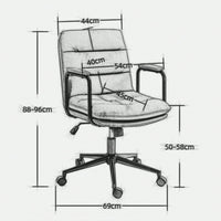 Ergonomic PU Leather Mid Back Rolling Task Chair with Arms and 40° Recline for Home Office