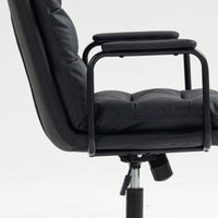 Ergonomic PU Leather Mid Back Rolling Task Chair with Arms and 40° Recline for Home Office