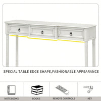 Console Table Sofa Table With Drawers For Entryway With Projecting Drawers And Long Shelf