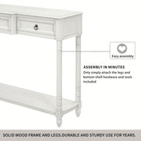 Console Table Sofa Table With Drawers For Entryway With Projecting Drawers And Long Shelf