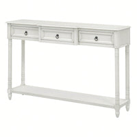 Console Table Sofa Table With Drawers For Entryway With Projecting Drawers And Long Shelf