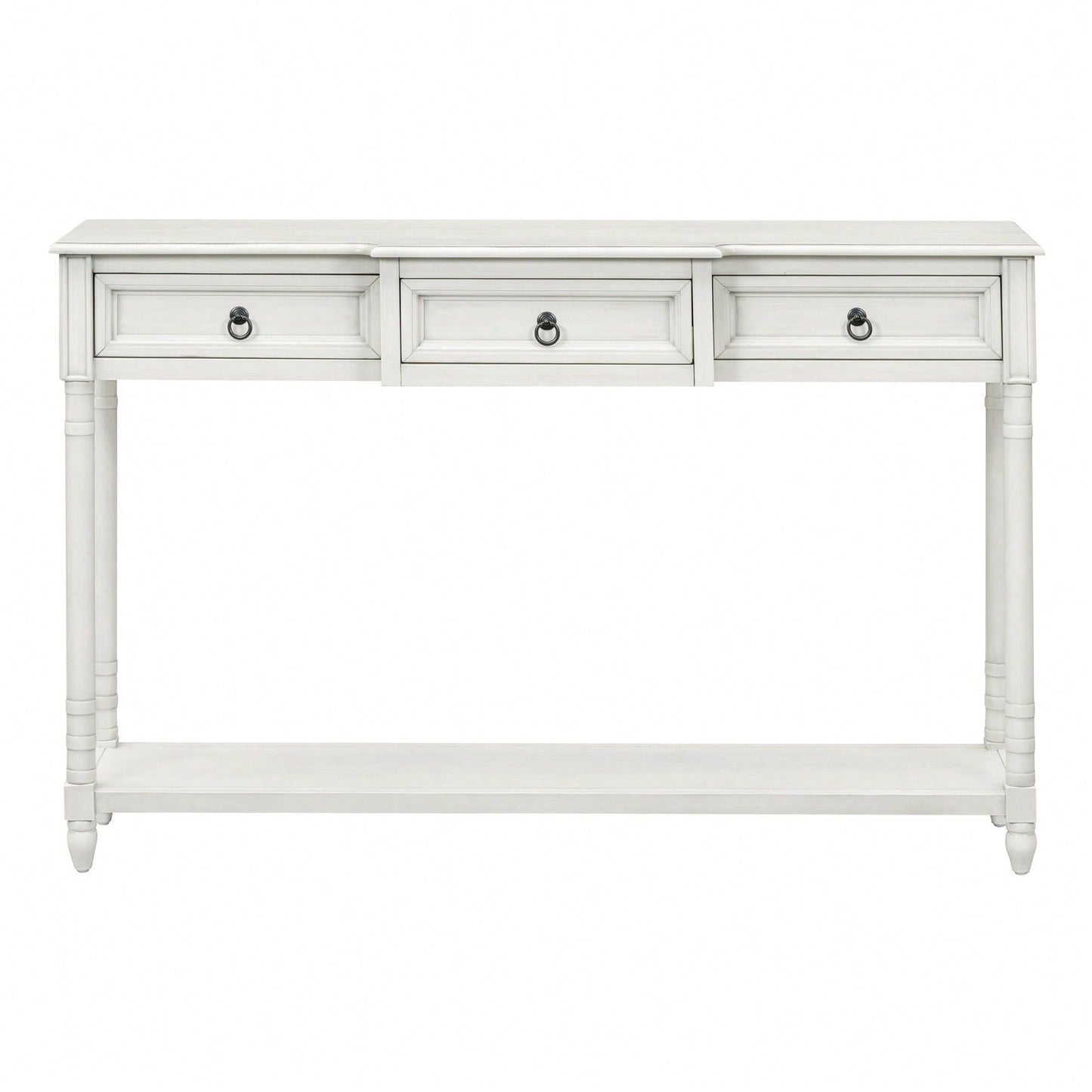 Console Table Sofa Table With Drawers For Entryway With Projecting Drawers And Long Shelf