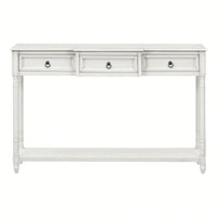 Console Table Sofa Table With Drawers For Entryway With Projecting Drawers And Long Shelf