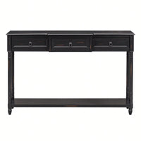 Console Table Sofa Table With Drawers For Entryway With Projecting Drawers And Long Shelf