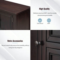 Ample Storage Vintage Console Table With Four Small Drawers And Bottom Shelf For Living Rooms, Entrances And Kitchens
