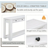 Console Table/Sofa Table With Storage Drawers And Bottom Shelf For Entryway Hallway