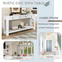 Console Table/Sofa Table With Storage Drawers And Bottom Shelf For Entryway Hallway