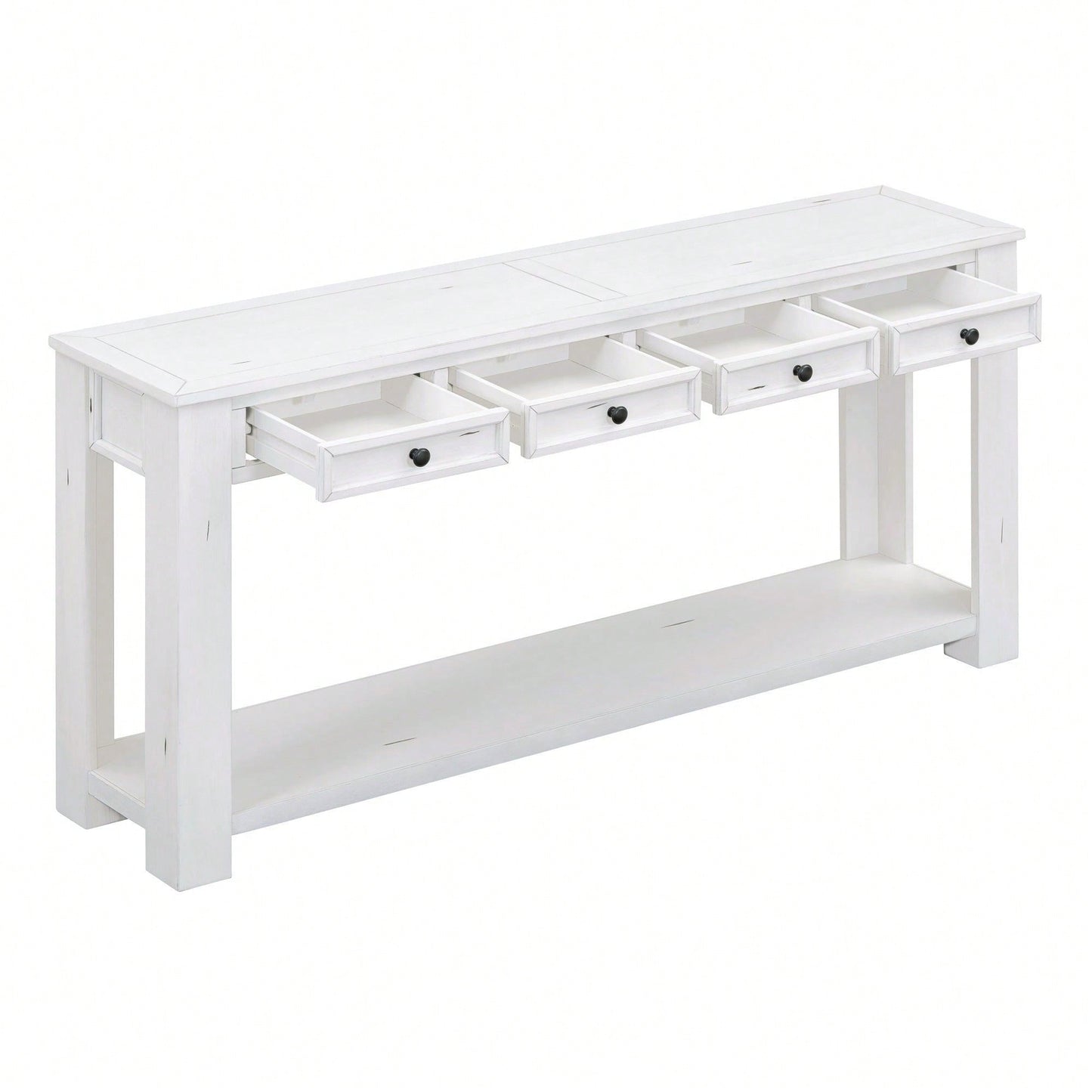 Console Table/Sofa Table With Storage Drawers And Bottom Shelf For Entryway Hallway