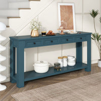 Console Table/Sofa Table With Storage Drawers And Bottom Shelf For Entryway Hallway