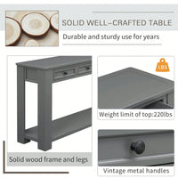 Console Table/Sofa Table With Storage Drawers And Bottom Shelf For Entryway Hallway