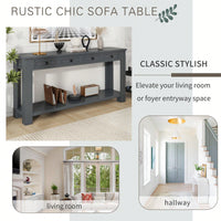 Console Table/Sofa Table With Storage Drawers And Bottom Shelf For Entryway Hallway