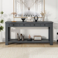 Console Table/Sofa Table With Storage Drawers And Bottom Shelf For Entryway Hallway