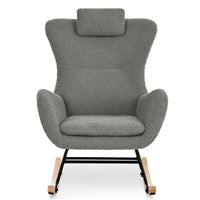 Rocking Chair - With Rubber Leg And Cashmere Fabric, Suitable For Living Room And Bedroom