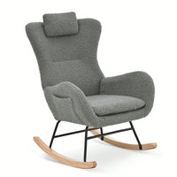 Rocking Chair - With Rubber Leg And Cashmere Fabric, Suitable For Living Room And Bedroom