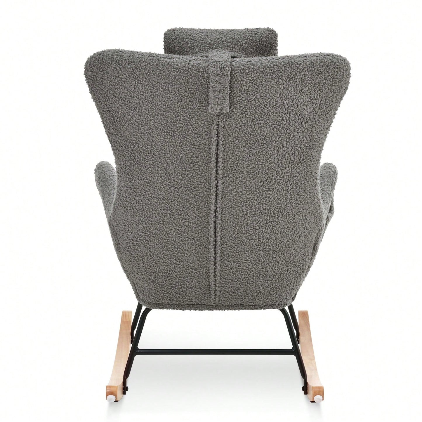 Rocking Chair - With Rubber Leg And Cashmere Fabric, Suitable For Living Room And Bedroom