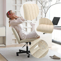 Plus Size Criss Cross Armless Swivel Chair for Home Office Modern Adjustable Desk Vanity Chair