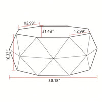 38" Three-Dimensional Embossed Pattern Design American Retro Style Coffee Table
