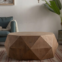 38" Three-Dimensional Embossed Pattern Design American Retro Style Coffee Table