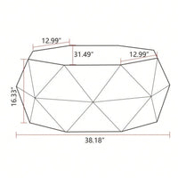 38" Three-Dimensional Embossed Pattern Design American Retro Style Coffee Table