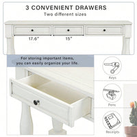 63" Long Console Table With Drawers And Shelf For Entryway, Hallway, Living Room