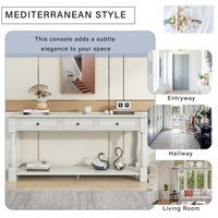 63" Long Console Table With Drawers And Shelf For Entryway, Hallway, Living Room