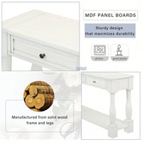 63" Long Console Table With Drawers And Shelf For Entryway, Hallway, Living Room