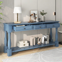 63" Long Console Table With Drawers And Shelf For Entryway, Hallway, Living Room