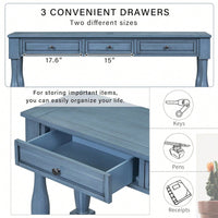 63" Long Console Table With Drawers And Shelf For Entryway, Hallway, Living Room