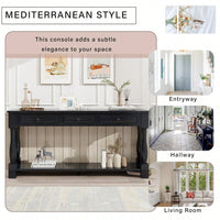 63" Long Console Table With Drawers And Shelf For Entryway, Hallway, Living Room