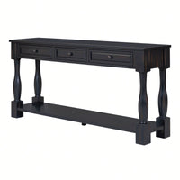 63" Long Console Table With Drawers And Shelf For Entryway, Hallway, Living Room