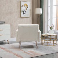 Leisure Barrel Chair , Accent Chair With Rose Golden Feet